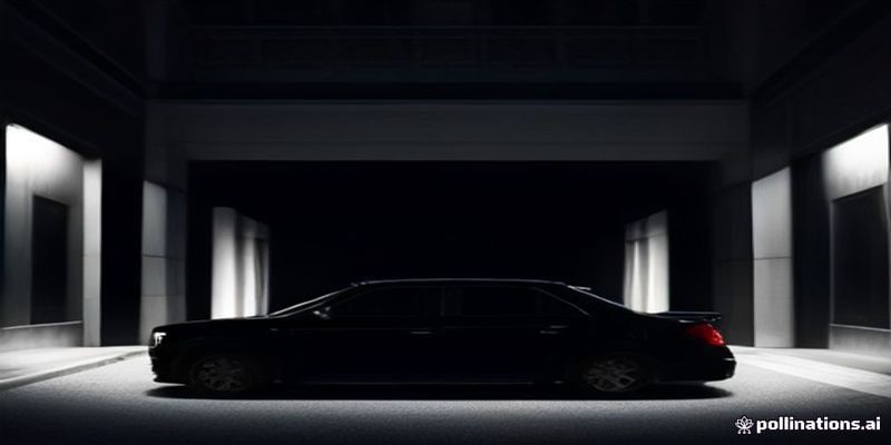 Black car waiting at a private hotel entrance