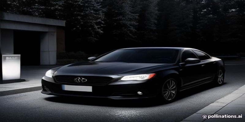 Black sedan waiting at hotel entrance before dawn