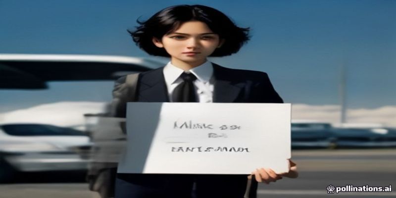Chauffeur holding a name sign at airport arrivals