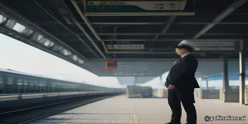 Chauffeur waiting at a train station exit with a name sign