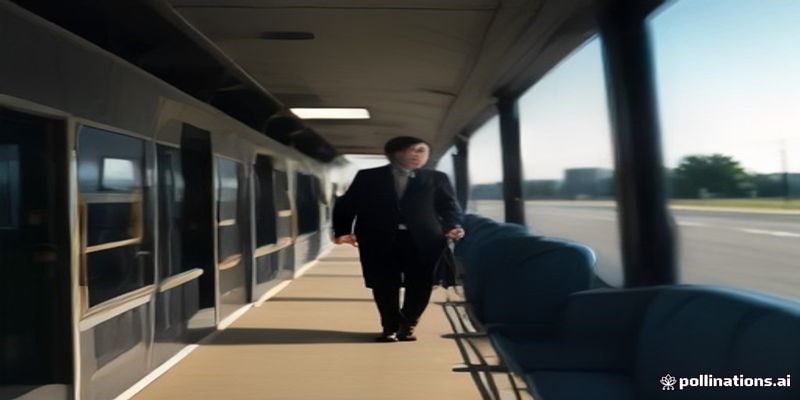 Conference attendees boarding a shuttle bus
