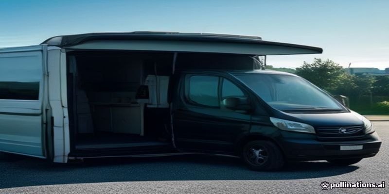 Golf bags and suitcases next to a van