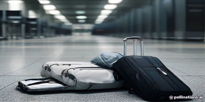 Golf travel cases at an airport baggage claim