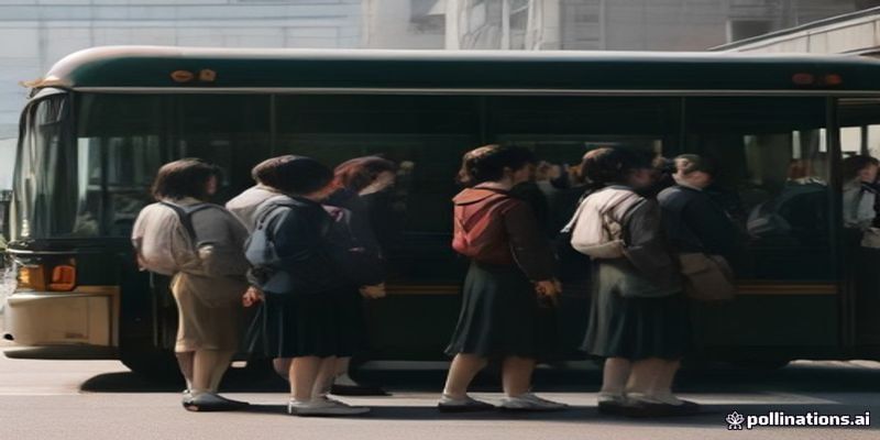 Group of travelers boarding a coach in Seoul