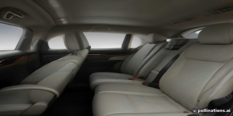 Pristine leather back seat of luxury executive car with neatly placed bottled water and fresh tissues