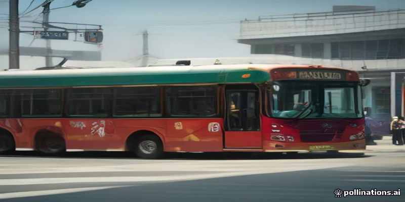 Seoul city bus at a stop