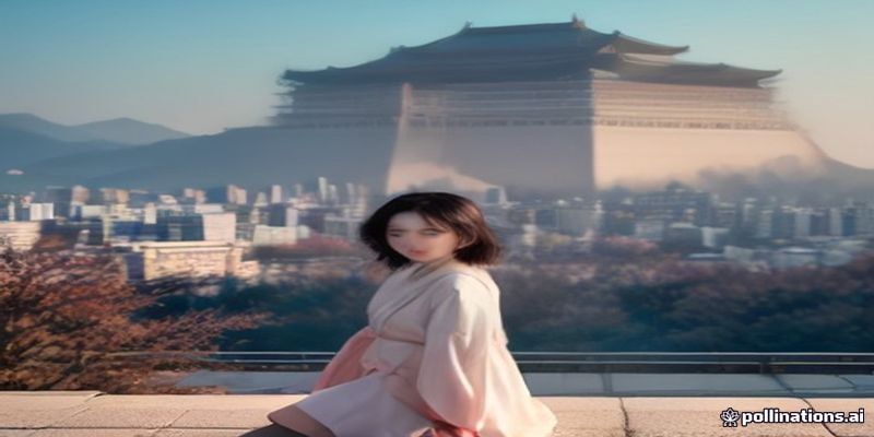 Seoul palace with modern city in the background