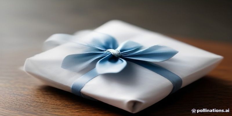 Small wrapped gift on a table