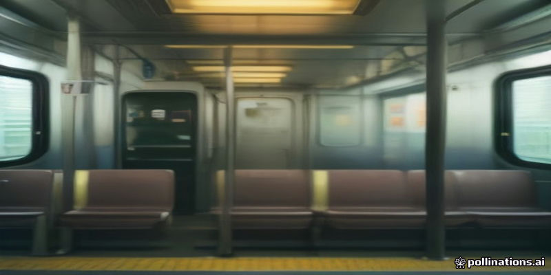 Subway car interior with seats