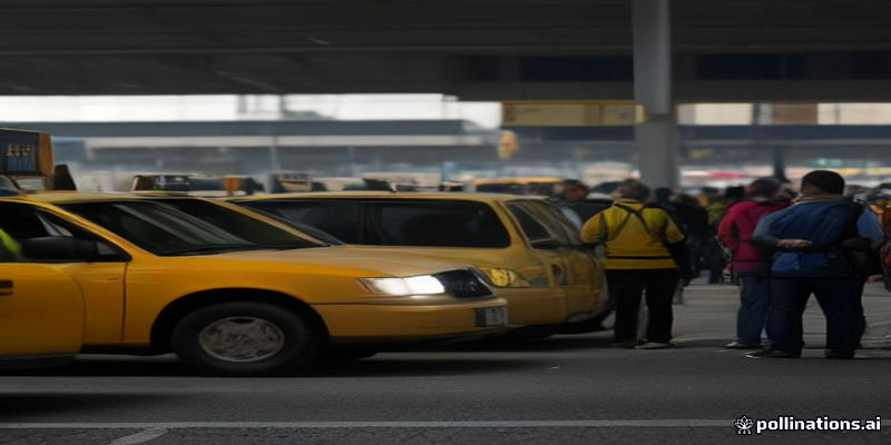 Taxi rank outside an airport terminal